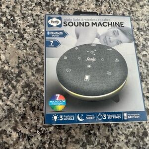 NEW Sealy Sound Machine with Night Light & Wireless Bluetooth Speaker - Gray